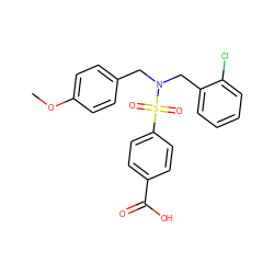 COc1ccc(CN(Cc2ccccc2Cl)S(=O)(=O)c2ccc(C(=O)O)cc2)cc1 ZINC000115732631