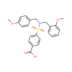 COc1ccc(CN(Cc2ccccc2OC)S(=O)(=O)c2ccc(C(=O)O)cc2)cc1 ZINC000115731081