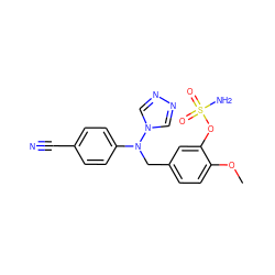 COc1ccc(CN(c2ccc(C#N)cc2)n2cnnc2)cc1OS(N)(=O)=O ZINC000028701928