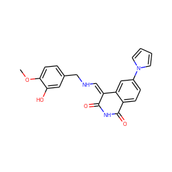 COc1ccc(CN/C=C2\C(=O)NC(=O)c3ccc(-n4cccc4)cc32)cc1O ZINC000040951379