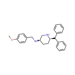 COc1ccc(CN[C@@H]2CC[C@H](C(c3ccccc3)c3ccccc3)NC2)cc1 ZINC000038322610