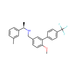 COc1ccc(CN[C@H](C)c2cccc(C)c2)cc1-c1ccc(C(F)(F)F)cc1 ZINC000038897272