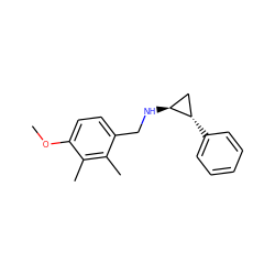 COc1ccc(CN[C@H]2C[C@@H]2c2ccccc2)c(C)c1C ZINC000113368110