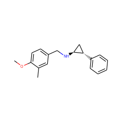 COc1ccc(CN[C@H]2C[C@@H]2c2ccccc2)cc1C ZINC000044422964