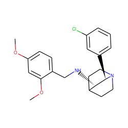 COc1ccc(CN[C@H]2C3CCN(CC3)[C@@H]2c2cccc(Cl)c2)c(OC)c1 ZINC000027983840