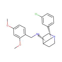 COc1ccc(CN[C@H]2C3CCN(CC3)[C@H]2c2cccc(Cl)c2)c(OC)c1 ZINC000022939054