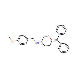 COc1ccc(CN[C@H]2CC[C@@H](C(c3ccccc3)c3ccccc3)OC2)cc1 ZINC000029336553