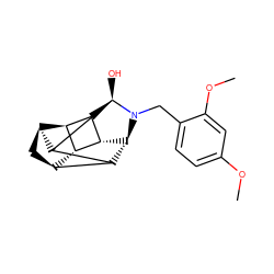 COc1ccc(CN2[C@H]3[C@@H]4[C@H]5C[C@@H]6[C@@H]4[C@]2(O)[C@@H]2[C@H]6[C@@H]5[C@@H]32)c(OC)c1 ZINC000254133095