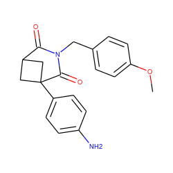 COc1ccc(CN2C(=O)C3CC(c4ccc(N)cc4)(C3)C2=O)cc1 ZINC000013821344