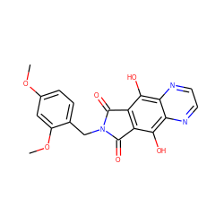 COc1ccc(CN2C(=O)c3c(c(O)c4nccnc4c3O)C2=O)c(OC)c1 ZINC000013612270