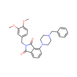 COc1ccc(CN2C(=O)c3cccc(N4CCN(Cc5ccccc5)CC4)c3C2=O)cc1OC ZINC000045253979