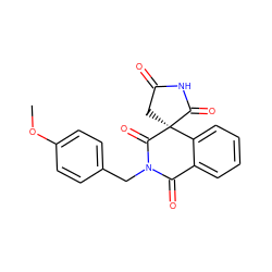 COc1ccc(CN2C(=O)c3ccccc3[C@@]3(CC(=O)NC3=O)C2=O)cc1 ZINC000013737598