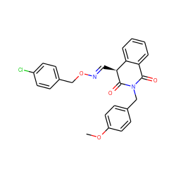 COc1ccc(CN2C(=O)c3ccccc3[C@H](/C=N/OCc3ccc(Cl)cc3)C2=O)cc1 ZINC000012952049