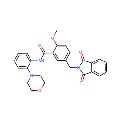 COc1ccc(CN2C(=O)c3ccccc3C2=O)cc1C(=O)Nc1ccccc1N1CCOCC1 ZINC000002647645