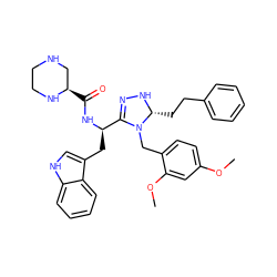 COc1ccc(CN2C([C@@H](Cc3c[nH]c4ccccc34)NC(=O)[C@@H]3CNCCN3)=NN[C@@H]2CCc2ccccc2)c(OC)c1 ZINC000028870863