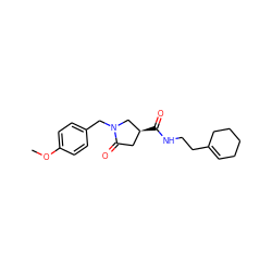 COc1ccc(CN2C[C@@H](C(=O)NCCC3=CCCCC3)CC2=O)cc1 ZINC000002954370