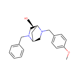 COc1ccc(CN2C[C@@H]3CC[C@H](O)[C@H]2CN3Cc2ccccc2)cc1 ZINC000028825430