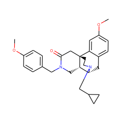 COc1ccc(CN2C[C@H]3[C@H]4Cc5ccc(OC)cc5[C@@]3(CCN4CC3CC3)CC2=O)cc1 ZINC000169711842