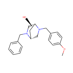 COc1ccc(CN2C[C@H]3CC[C@H](O)[C@@H]2CN3Cc2ccccc2)cc1 ZINC000028825424