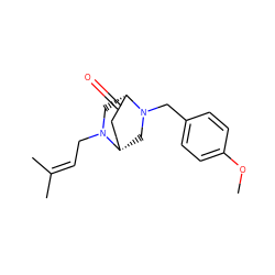 COc1ccc(CN2C[C@H]3CCC(=O)[C@@H]2CN3CC=C(C)C)cc1 ZINC000040893099