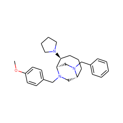 COc1ccc(CN2C[C@H]3CCC[C@H](N4CCCC4)[C@H]2CN3Cc2ccccc2)cc1 ZINC000261157512