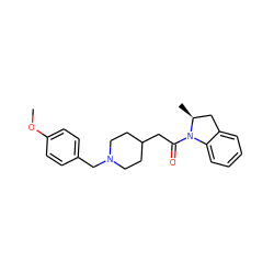 COc1ccc(CN2CCC(CC(=O)N3c4ccccc4C[C@@H]3C)CC2)cc1 ZINC000013860169