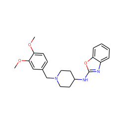 COc1ccc(CN2CCC(Nc3nc4ccccc4o3)CC2)cc1OC ZINC000048998361