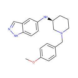 COc1ccc(CN2CCC[C@H](Nc3ccc4[nH]ncc4c3)C2)cc1 ZINC000028642651