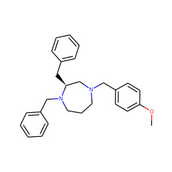 COc1ccc(CN2CCCN(Cc3ccccc3)[C@@H](Cc3ccccc3)C2)cc1 ZINC001772623812