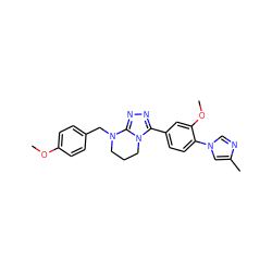 COc1ccc(CN2CCCn3c(-c4ccc(-n5cnc(C)c5)c(OC)c4)nnc32)cc1 ZINC000066104084