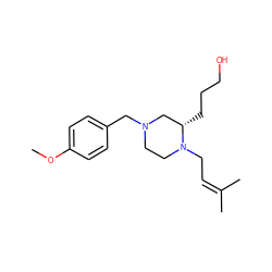 COc1ccc(CN2CCN(CC=C(C)C)[C@@H](CCCO)C2)cc1 ZINC000169323378