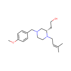 COc1ccc(CN2CCN(CC=C(C)C)[C@@H](CCO)C2)cc1 ZINC000169329307