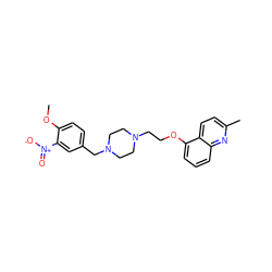 COc1ccc(CN2CCN(CCOc3cccc4nc(C)ccc34)CC2)cc1[N+](=O)[O-] ZINC000013643842