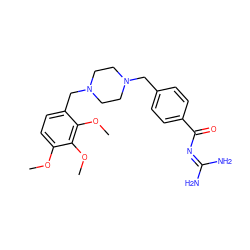 COc1ccc(CN2CCN(Cc3ccc(C(=O)N=C(N)N)cc3)CC2)c(OC)c1OC ZINC000071294269