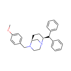 COc1ccc(CN2CCN3C[C@@H]2CC[C@H]3C(c2ccccc2)c2ccccc2)cc1 ZINC000040789739