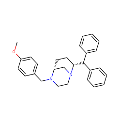 COc1ccc(CN2CCN3C[C@H]2CC[C@@H]3C(c2ccccc2)c2ccccc2)cc1 ZINC000084738793