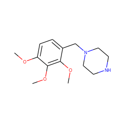 COc1ccc(CN2CCNCC2)c(OC)c1OC ZINC000019358638