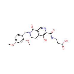 COc1ccc(CN2CCc3c(cnc(C(=O)NCCC(=O)O)c3O)C2=O)c(OC)c1 ZINC000169710956