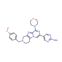 COc1ccc(CN2CCc3c(nc4c(N5CCOCC5)nc(-c5cnc(N)nc5)cn34)C2)cc1 ZINC000198540198