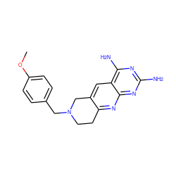 COc1ccc(CN2CCc3nc4nc(N)nc(N)c4cc3C2)cc1 ZINC000013492106