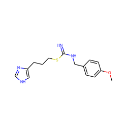 COc1ccc(CNC(=N)SCCCc2c[nH]cn2)cc1 ZINC000042966430