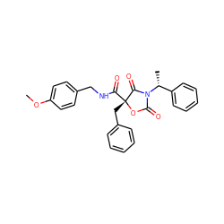COc1ccc(CNC(=O)[C@@]2(Cc3ccccc3)OC(=O)N([C@H](C)c3ccccc3)C2=O)cc1 ZINC000096273494