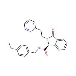 COc1ccc(CNC(=O)[C@@H]2c3ccccc3C(=O)N2CCc2ccccn2)cc1 ZINC000095554020