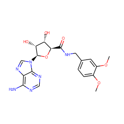 COc1ccc(CNC(=O)[C@H]2O[C@@H](n3cnc4c(N)ncnc43)[C@H](O)[C@@H]2O)cc1OC ZINC000026259381