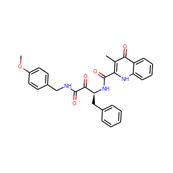 COc1ccc(CNC(=O)C(=O)[C@H](Cc2ccccc2)NC(=O)c2[nH]c3ccccc3c(=O)c2C)cc1 ZINC000028979714