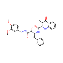 COc1ccc(CNC(=O)C(=O)[C@H](Cc2ccccc2)NC(=O)c2[nH]c3ccccc3c(=O)c2C)cc1OC ZINC000028979719