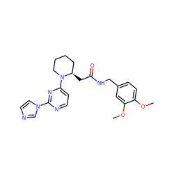 COc1ccc(CNC(=O)C[C@@H]2CCCCN2c2ccnc(-n3ccnc3)n2)cc1OC ZINC000035271144