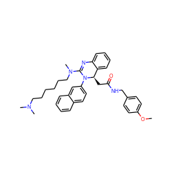 COc1ccc(CNC(=O)C[C@@H]2c3ccccc3N=C(N(C)CCCCCCN(C)C)N2c2ccc3ccccc3c2)cc1 ZINC000169307066