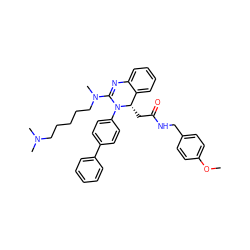 COc1ccc(CNC(=O)C[C@H]2c3ccccc3N=C(N(C)CCCCCN(C)C)N2c2ccc(-c3ccccc3)cc2)cc1 ZINC000103240397