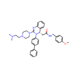 COc1ccc(CNC(=O)C[C@H]2c3ccccc3N=C(N3CCN(CCN(C)C)CC3)N2c2ccc(-c3ccccc3)cc2)cc1 ZINC000103240433